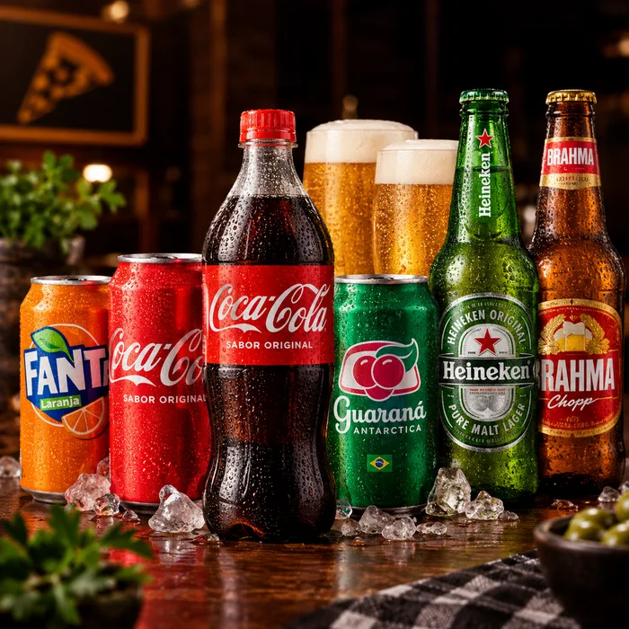 Refrigerantes e cerveja gelados