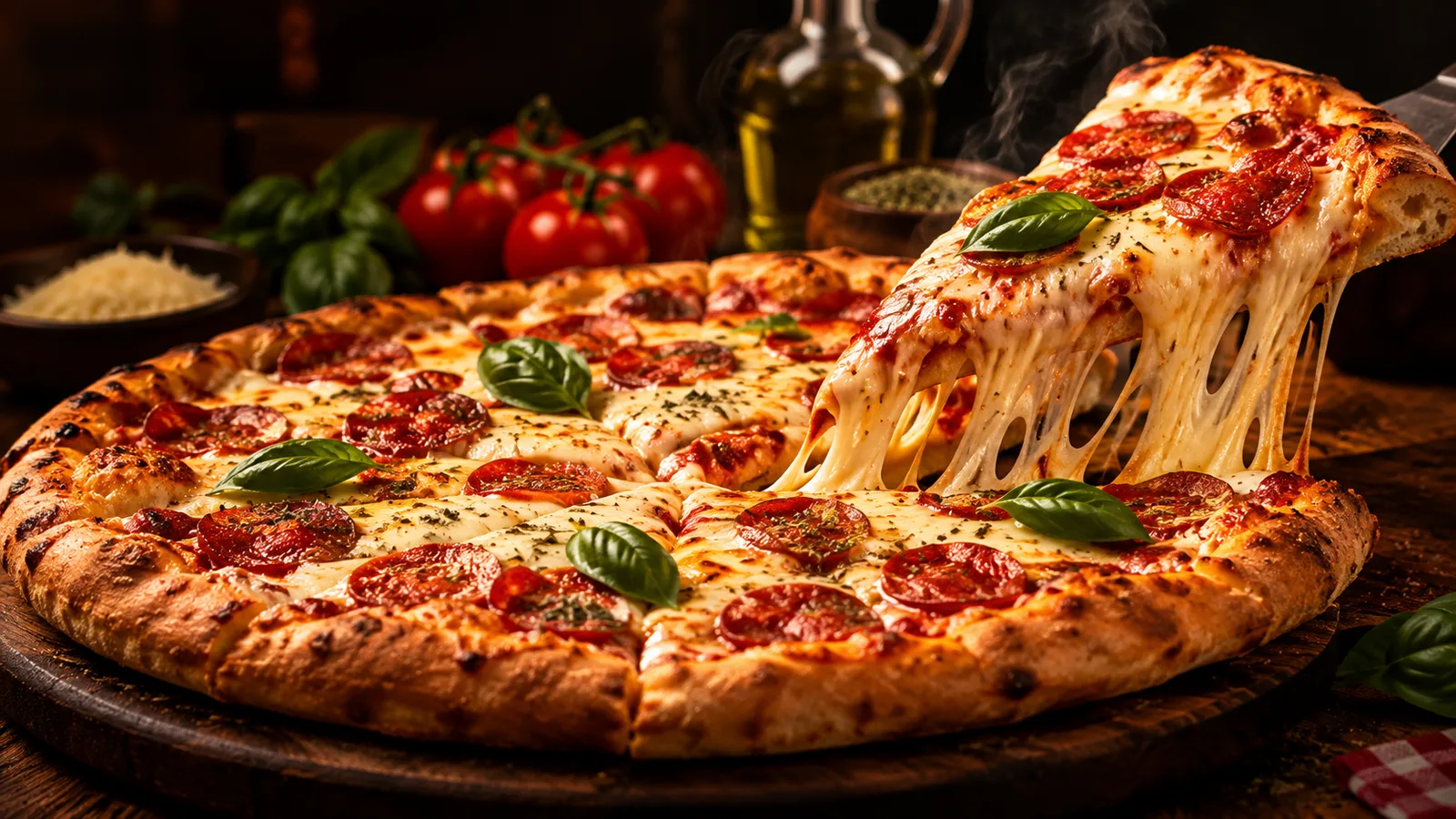 Pizza de pepperoni com queijo derretido da Vero Pizzas, pizzaria na Penha, São Paulo